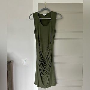 Ingrid & Isabel Olive Green Ruched Maternity Dress Size M